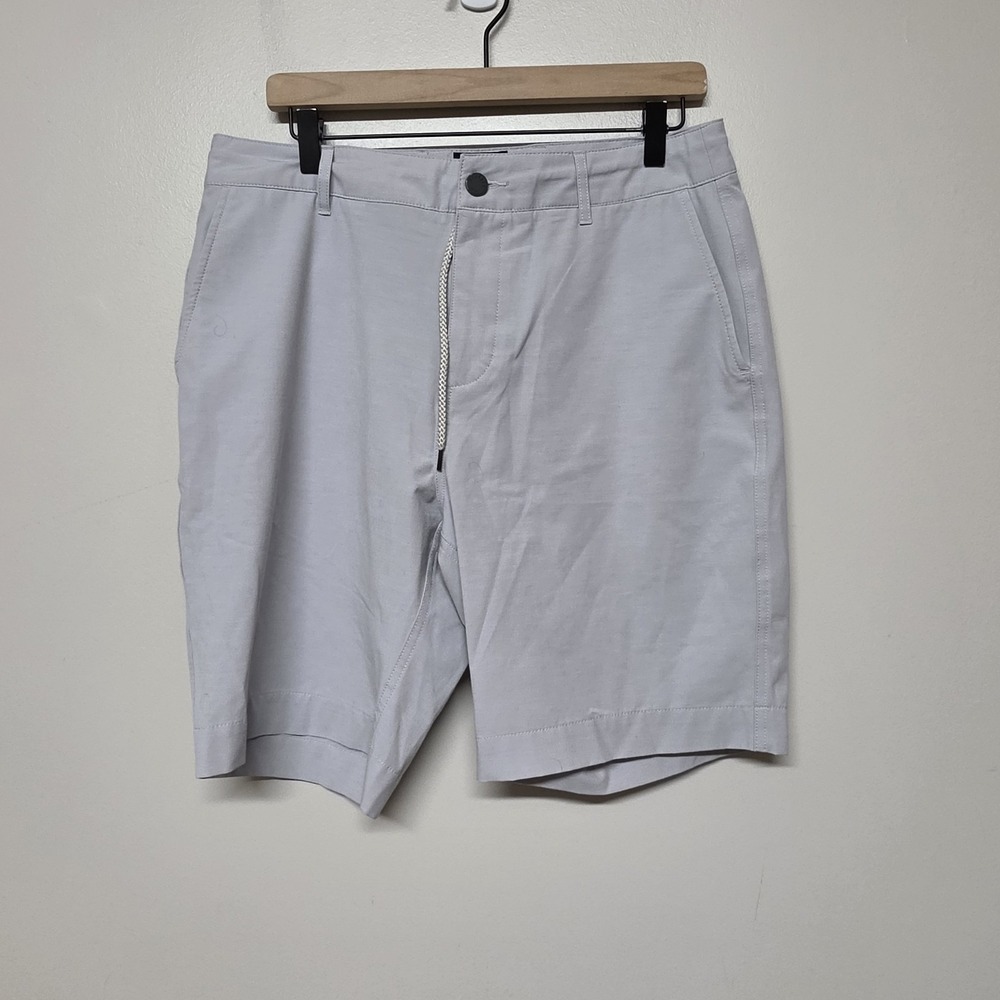 Faherty Mens All Day Shorts Flat Front Stone Stretch 9" Inseam Sz 32 Performance